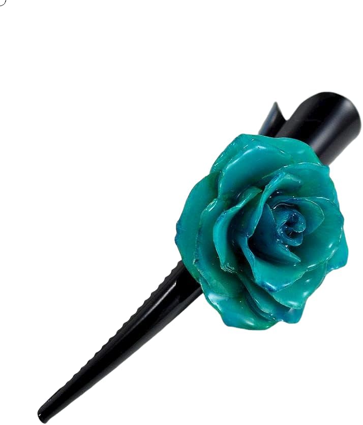 Virág Témájú Ékszerek, Rózsa Virág hajcsat Világos Kék