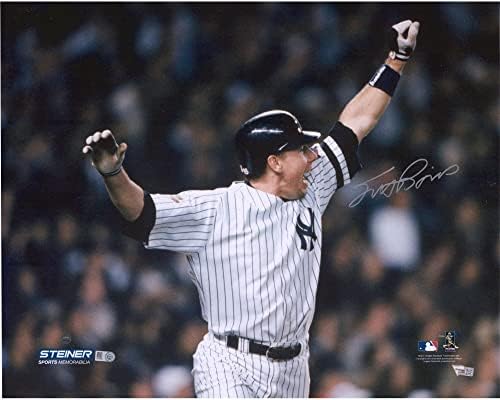 Scott Brosius New York Yankees Dedikált 16 x 20 2001-es World Series Home Run Ünnep Fénykép - Dedikált MLB Fotók