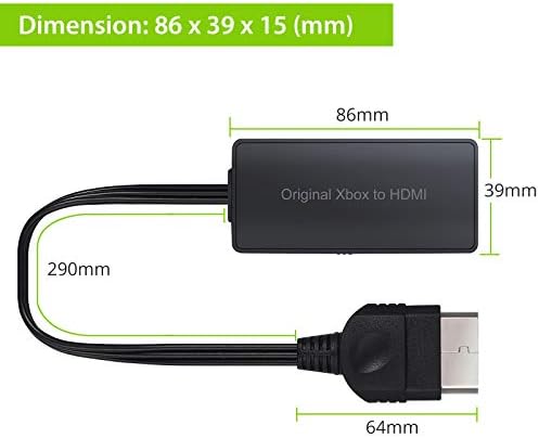 CAMWAY Átalakító Adapter Eredeti Xbox HDMI, HD Link Kábel Eredeti Xbox Támogatás 1080P/720P, USB-Kábel HDMI Kábel