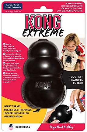 KONG - Extrém Kutya Játék - Legkeményebb Természetes Gumi, Fekete - Szórakoztató Rágni, Chase Fetch - Nagytestű Kutyáknak