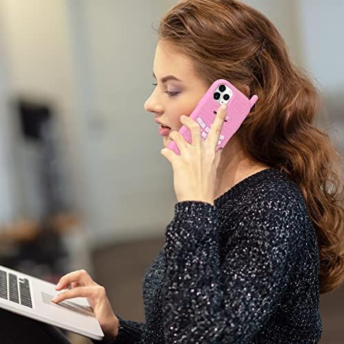 Filaco Aranyos tok iPhone 14 Pro 6.1 colos, 3D Szilikon Retro Rajzfilm Rózsaszín Borító, Aranyos, Puha Ütésálló Védő Telefon