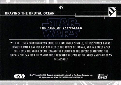 2020 Topps Star Wars A Rise of Skywalker Sorozat 2 Kék 49 Dacolva a Brutális Óceán Trading Card