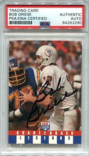 Bob Griese Dedikált 1991 QB Legendák Kártya (PSA) - Dedikált NFL Labdarúgó-Kártyák