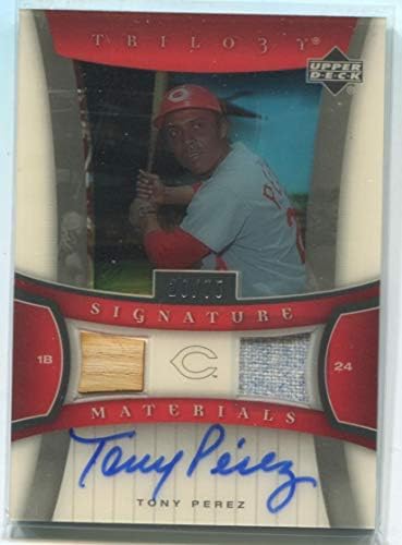 2005 Felső szint Aláírások Anyagok Tony Perez Dedikált Kártya 29/75 - MLB Dedikált Baseball Kártyák