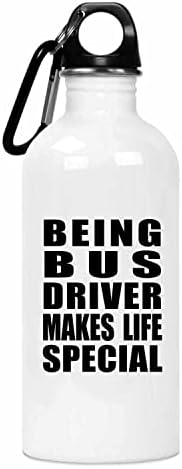 Designsify, Hogy a buszvezető Teszi az Életet Különleges, 20oz Víz, Üveg, Rozsdamentes Acél Szigetelt Dobon, Ajándékok Születésnapi