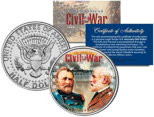Polgárháború Tábornokok Robert E. LEE & Ulysses S. Grant JFK Fél Dollár MINKET Érme