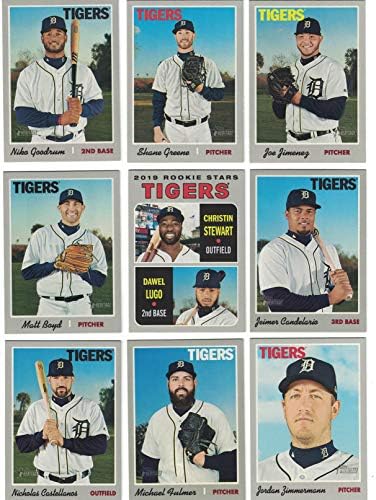 A Detroiti Tigrisek/Teljes 2019 Topps Örökség Baseball Csapat Készen Áll! (9 Lap) Tartalmazza A 25 Bónusz Tigrisek Kártyákat!