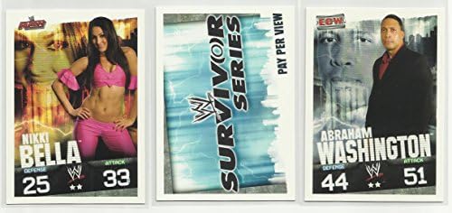 Három 2009 Topps WWE Slam Attax Evolúció Kereskedés Lap - Nikki Bella - Survivor Series - Ábrahám Washington