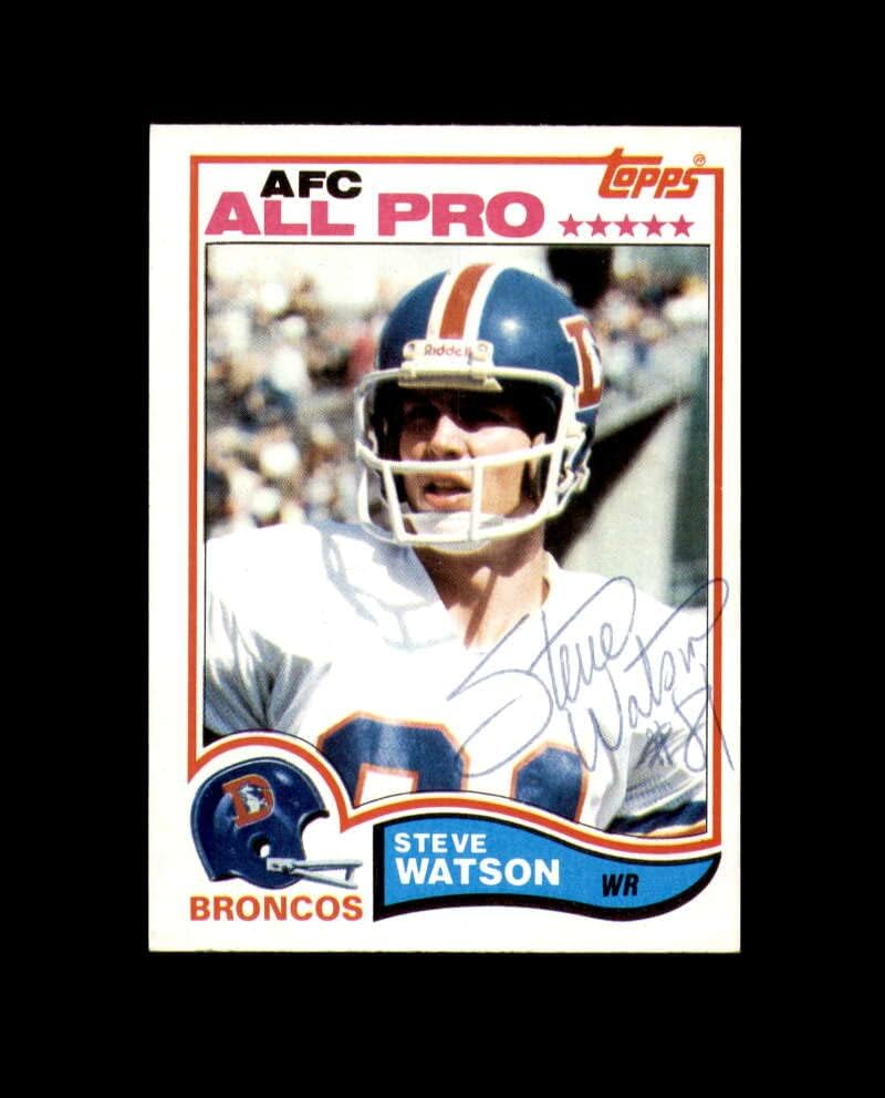 Steve Watson Kézzel Aláírt 1982 Topps Denver Broncos Autogramot