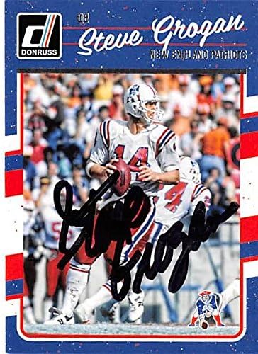 Steve Grogan dedikált futball kártya (New England Patriots) Donruss 187 - Dedikált NFL Labdarúgó-Kártyák