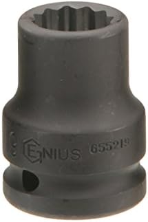 Genius Szerszámok 1/2 Dr. 9mm-es Vékony Fal Hatása Csatlakozó (12 Pont) (CR-Mo) - 453809