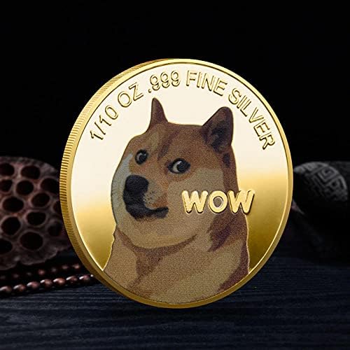 Emlékérme 1 oz Dogecoin Emlékérme Aranyozott Dogecoin Fizetőeszköz 2021 Limitált szériás Gyűjthető Érme védőtok