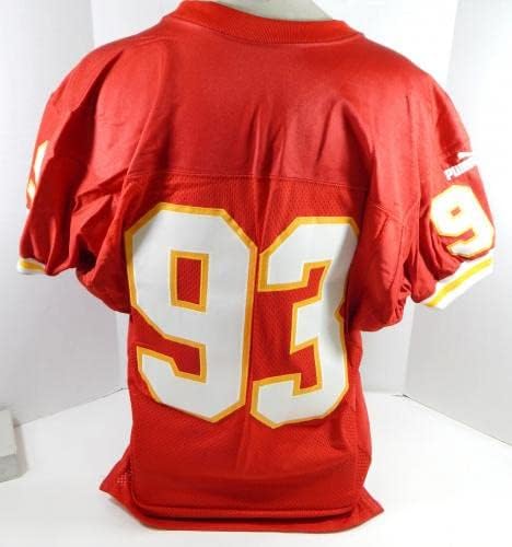 1999-ben a Kansas City Chiefs 93 Játék Kiadott Piros Mez 46 DP32201 - Aláíratlan NFL Játék Használt Mezek