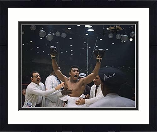 Keretes Muhammad Ali Dedikált 16 x 20 emelje fel a kezét Fénykép - PSA - Dedikált Boksz Fotók