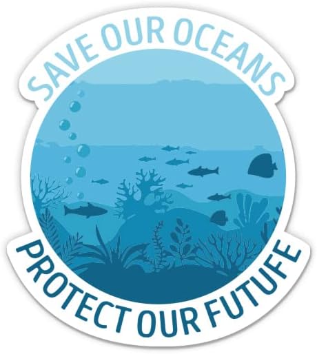 Mentsd meg A Óceánok Megvédeni A Jövőben Matrica - 3 Laptop Matrica - Vízhatlan Pvc Autó, Telefon, Víz, Üveg - Mentsd meg
