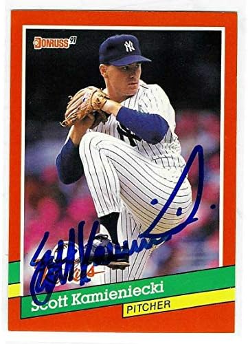 Scott Kamieniecki Írta Alá 1991 Donruss Újonc Kártya 51 New York Yankees Baseball Asztalon Dedikált Kártyák