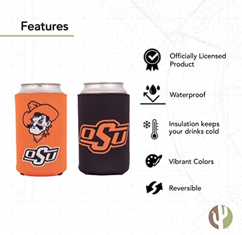 Oklahoma State University Lehet Szigetelő Ital Hűtő 4 Csomag Hab az Ital Jogosultja OSU Cowboys (4 Falka)