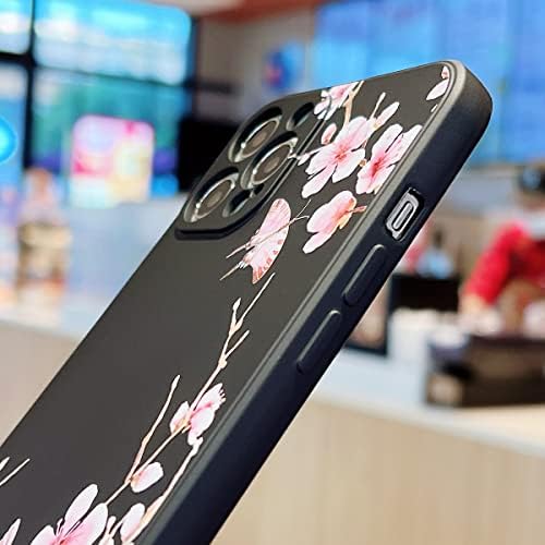 iPhone 12 Pro Max Aranyos Esetben a Nők,Szilikon tok, Kamera Fedél,Puha Anti-Semmiből Mikroszálas Bélés,Virágos Design Lányos