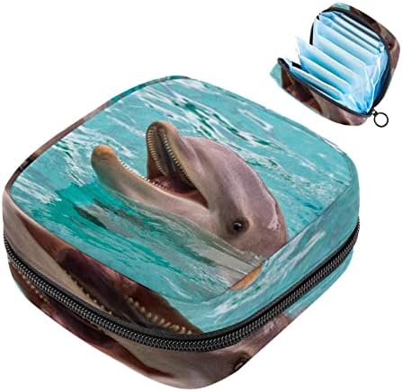 Delfin A Vízben Egészségügyi betét Tároló Táska Menstruációs Pad Táska Hordozható Menstruációs Csésze Tok Cipzárral a Tini
